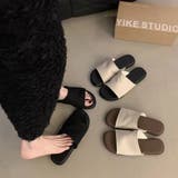 安定感にリラックスできるミュールサンダル フラットソール ぺったんこサンダル | maison de LATIR | 詳細画像1