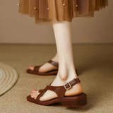 幅広いコーデになじむトングサンダル 太ヒール 低ヒール2cm | maison de LATIR | 詳細画像8