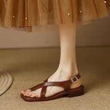 幅広いコーデになじむトングサンダル 太ヒール 低ヒール2cm | maison de LATIR | 詳細画像10