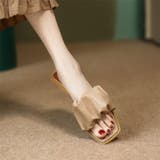 立体感シャーリングフリルギャザーで足元に抜け感を。さっと履けてこなれるスクエアト… | maison de LATIR | 詳細画像4 