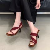 レッド | ツイストデザイン×9cmヒール。履くだけで旬顔になれるミュール。レディース サン… | maison de LATIR