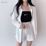 ホワイト | 2点セット着回し力抜群のリネンシャツ&ショートパンツ セットアップ カジュアル | maison de LATIR