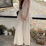 ホワイト×ホワイト | 幅広いスタイリングが楽しめるキャミソール&ワイドパンツ トップス キャミワンピー… | maison de LATIR