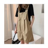 カジュアルさが可愛いショートサロペット×Tシャツ2点セット オーバーオール | maison de LATIR | 詳細画像4