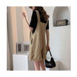 カジュアルさが可愛いショートサロペット×Tシャツ2点セット オーバーオール | maison de LATIR | 詳細画像6