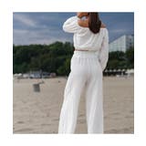ショートトップス×ロングワイドパンツセットアップ オフショルダー ハイウエスト | maison de LATIR | 詳細画像7