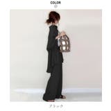 ブラック | こなれ感のある大人カジュアルを楽しむ!ロングシャツ&ワイドパンツセットアップ | maison de LATIR