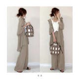 モカ | こなれ感のある大人カジュアルを楽しむ!ロングシャツ&ワイドパンツセットアップ | maison de LATIR