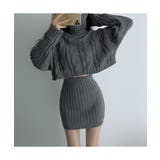 レディなシルエットを楽しむケーブルニット&リブ編みスカートセットアップ ニットプ… | maison de LATIR | 詳細画像3 