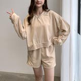 ベージュ | 楽ちんオシャレスウェットセットアップ セットアップ 上下 | maison de LATIR