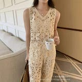 クロシェ編みノースリーブ&フレアパンツ トップス タンクトップ | maison de LATIR | 詳細画像2