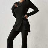 リラックス感と旬の着こなしリブニットセットアップ トップス 長袖 | maison de LATIR | 詳細画像8 