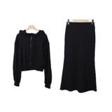 ブラック | ゆるっとキレイなセットアップ スウェットパーカー ジップ | maison de LATIR