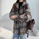ダークブラウン | 大人こなれ感とトレンドを兼ね備えたチェック柄シャツ トップス アウター | maison de LATIR