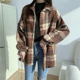 オレンジ | 大人こなれ感とトレンドを兼ね備えたチェック柄シャツ トップス アウター | maison de LATIR