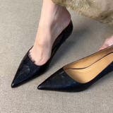 ブラック | 上品PUレザーパンプス 低めヒールで上品に決まる、大人のきれいめパンプス レディ… | maison de LATIR