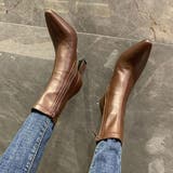 ブラウン | コーデ全体を引き締めてくれるスティレットヒールアンクルブーツ 春 ポインテッドト… | maison de LATIR