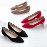 女性らしい足元を演出するポインテッドトゥスエードパンプス 冬 浅口 | maison de LATIR | 詳細画像1 