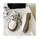 ホワイト | ボリューム感が魅力のレースアップ厚底シューズ 革靴 レザースニーカー | maison de LATIR