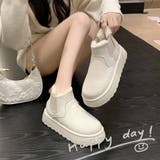 ふわふわボアで足元あたたか、厚底ムートン風ブーツ レディース ムートンブーツ | maison de LATIR | 詳細画像11