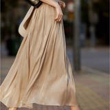 ベージュ | なめらかな素材感が上品なプリーツスカート ミモレ丈 膝下丈 | maison de LATIR
