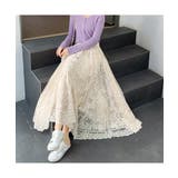 レースデザインが着るだけでフェミニンなギャザースカート 総レース 可愛い | maison de LATIR | 詳細画像10