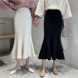 上品に大人っぽいスタイルに仕上げるマーメイドミモレ丈リブニットスカートスカート | maison de LATIR | 詳細画像4