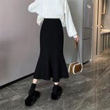 女性らしさ引き立てるフィッシュテールミディ丈スカート フィット ボトム | maison de LATIR | 詳細画像5