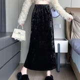 ブラック | レトロスカート ベロア レディース | maison de LATIR