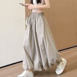 カーキ | リラックス感抜群のマキシ丈バルーンスカート ボトム ウエストゴム | maison de LATIR