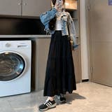 歩くたびに揺れる軽やかなティアードスカート ボトム ロング丈 | maison de LATIR | 詳細画像2 