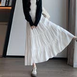 歩くたびに揺れる軽やかなティアードスカート ボトム ロング丈 | maison de LATIR | 詳細画像5 