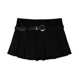 ベルトデザインが映える、インナーパンツ付きタックプリーツミニスカート レディース… | maison de LATIR | 詳細画像8 