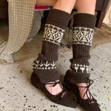 ブラウン | ほっこりあったかノルティック柄ニットレッグウォーマー ルーズソックス | maison de LATIR
