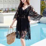 ブラック | お洋服のようなレースワンピース水着 2way 水着 | maison de LATIR