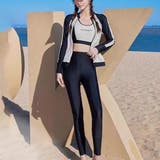 ブラック | オシャレに体型カバー水着 長袖 ラッシュガード | maison de LATIR