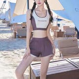 ブラウン | オシャレに体型カバー水着 長袖 ラッシュガード | maison de LATIR