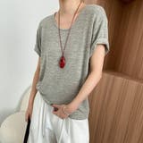 大人デイリースタイルを引き立てる半袖Tシャツ ラウンドネック ロング丈 | maison de LATIR | 詳細画像7 