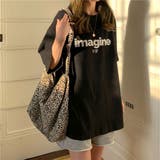 ブラック | 大人こなれ感を演出してくれる半袖ロゴTシャツ プルオーバー トップス | maison de LATIR