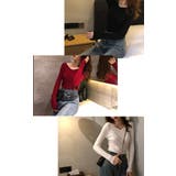 リブニット長袖 Vネック 無地 | maison de LATIR | 詳細画像3