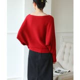 冬即戦力 ボリューム袖ボートネック極上ドルマンニットトップス ゆったり軽量 | maison de LATIR | 詳細画像20 