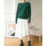 冬即戦力 ボリューム袖ボートネック極上ドルマンニットトップス ゆったり軽量 | maison de LATIR | 詳細画像21 