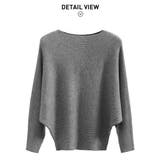 冬即戦力 ボリューム袖ボートネック極上ドルマンニットトップス ゆったり軽量 | maison de LATIR | 詳細画像69 