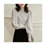 パフスリーブが上品なハイネックセーター 薄手 ふんわり | maison de LATIR | 詳細画像9 