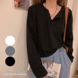 カジュアルな着回しに重宝するヘンリーネックカットソー シンプル 可愛い | maison de LATIR | 詳細画像1