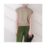 シンプルなデザインが上品なフレンチスリーブハイネックニットトップス モックネック | maison de LATIR | 詳細画像5 