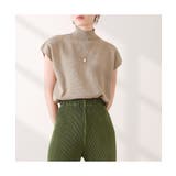 シンプルなデザインが上品なフレンチスリーブハイネックニットトップス モックネック | maison de LATIR | 詳細画像11 