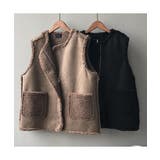 トレンド感のある大人カジュアルに仕上げるムートン風リバーシブルジレ ベスト ボア | maison de LATIR | 詳細画像10 