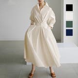 一枚で主役になるタックフレアシャツワンピース ロングワンピース 長袖 | maison de LATIR | 詳細画像1