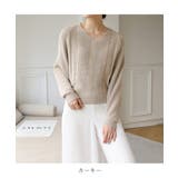 透かし編みデザインが大人可愛いVネックドルマンニット セーター トップス | maison de LATIR | 詳細画像42